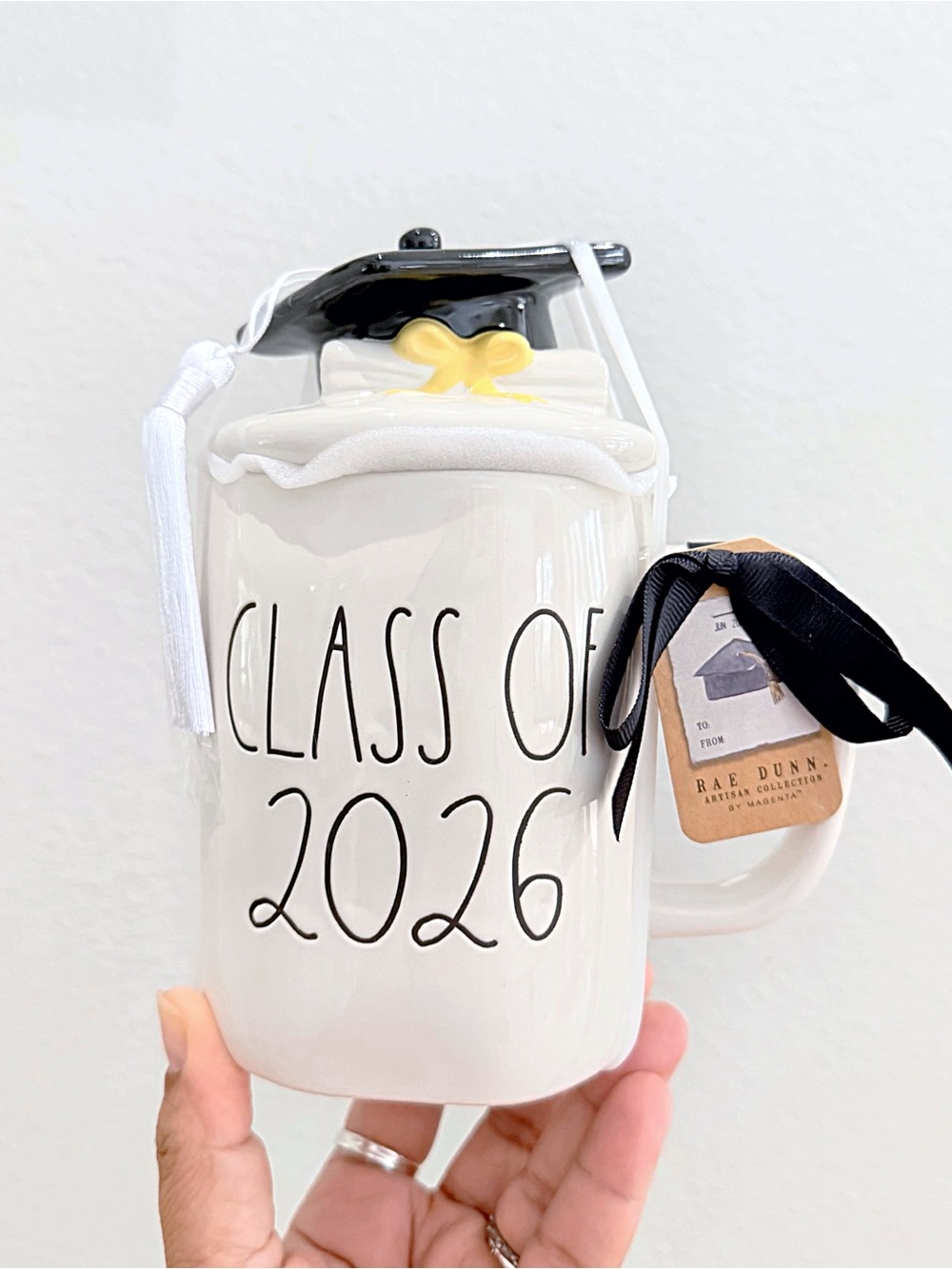 Rae Dunn Class of 2026 Girls Ceramic Graduation Mug - White